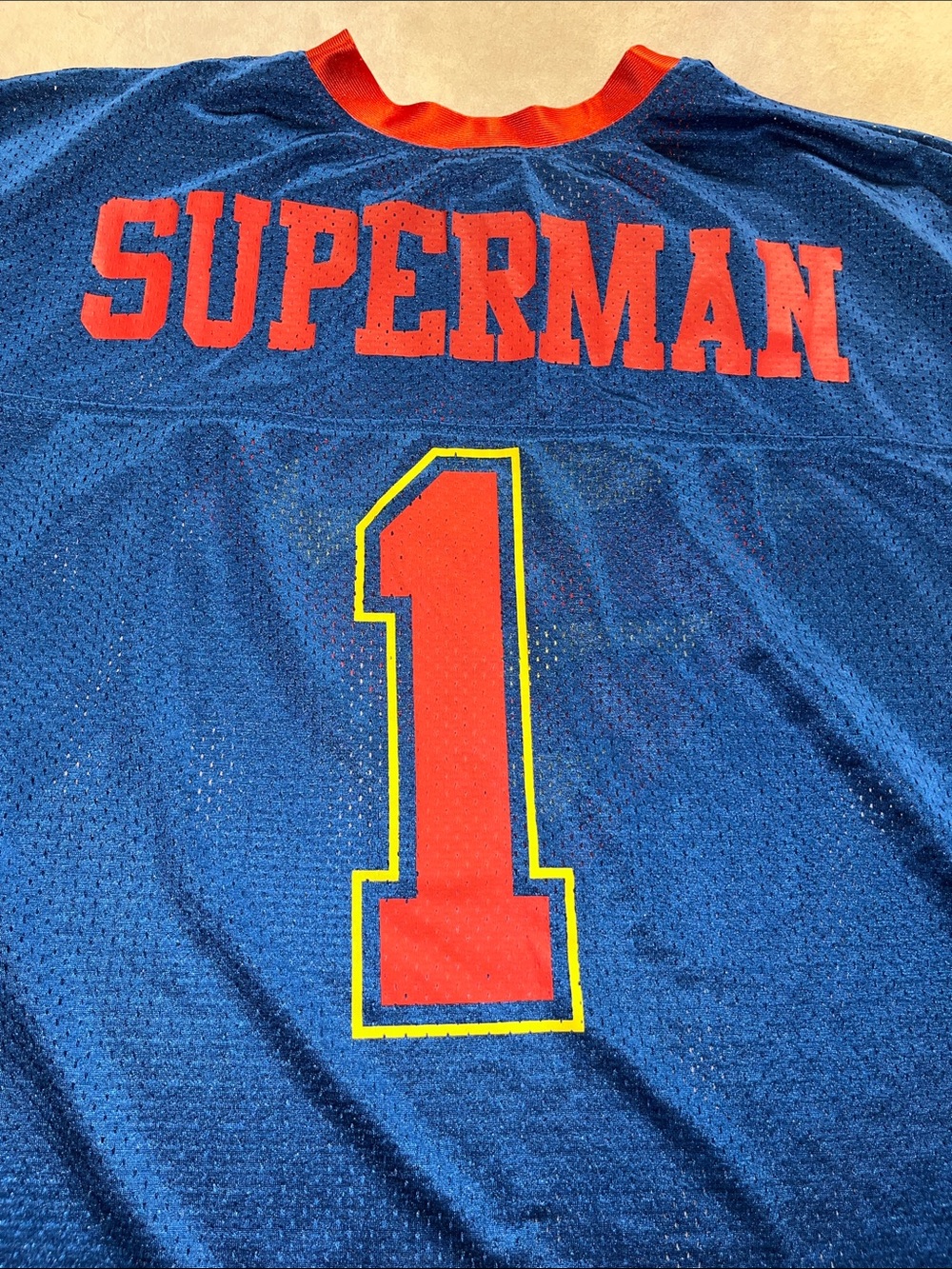 DC Comics Superman Mesh Jersey Blue & Red With Yellow Accents - Picture 5 of 5